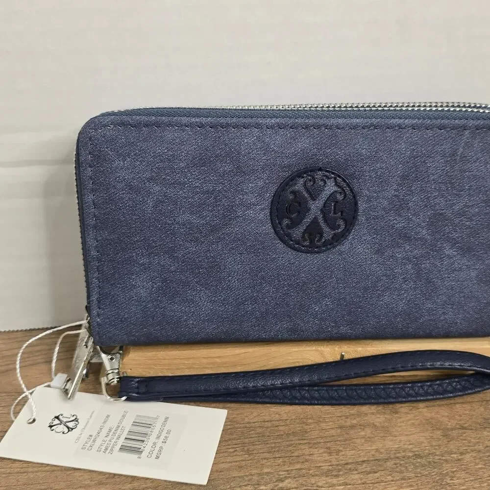 CXL by Christian Lacroix Indigo Denim Zipper Wallet Wristlet NWT